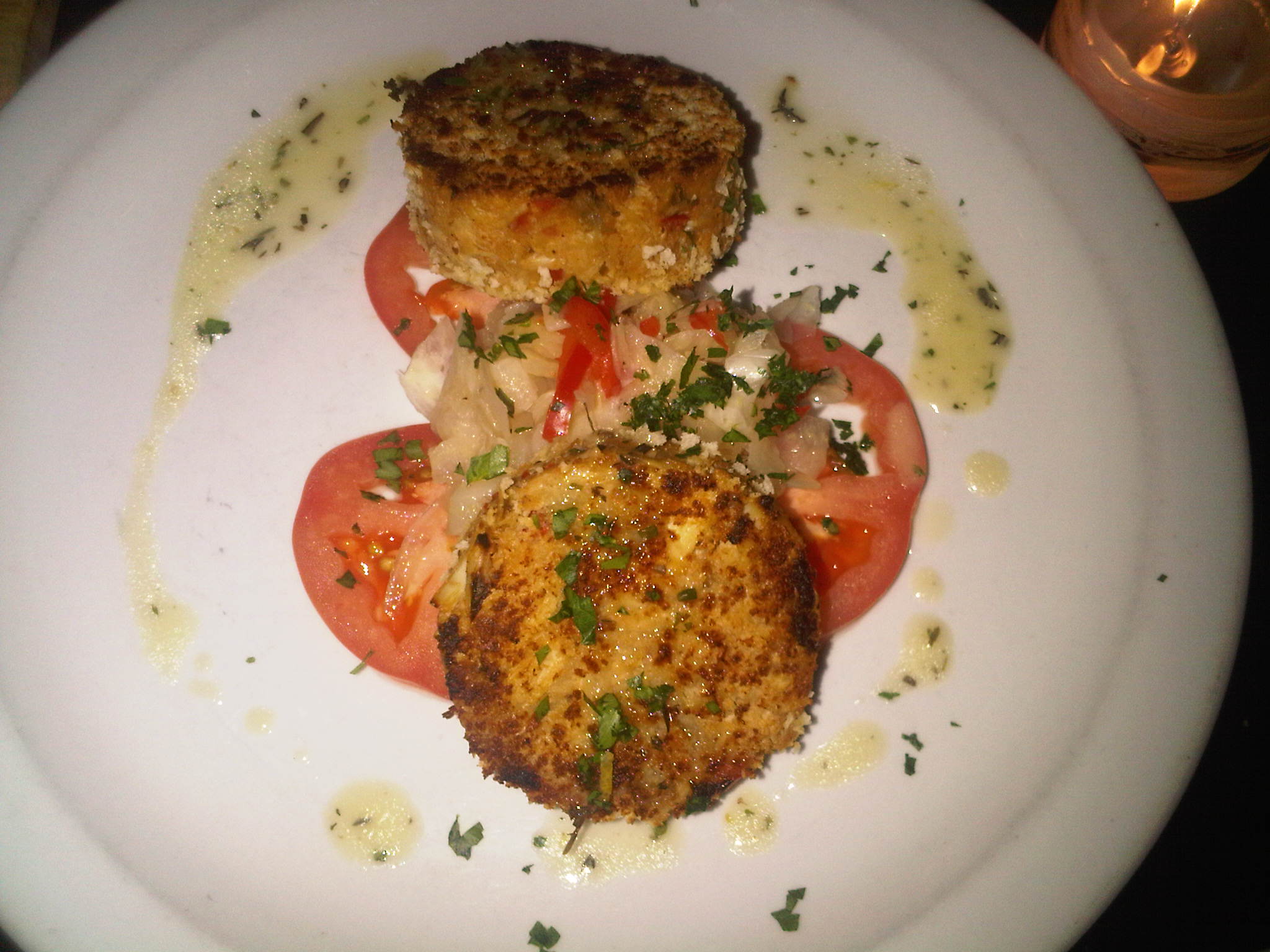 Rothchilds Restaurant Crab Cakes With Fennel And Tomato Salad