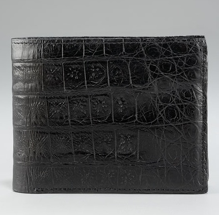 Santiago Gonzalez Crocodile Bi-Fold Wallet Black