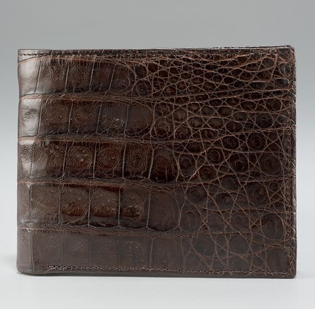 Santiago Gonzalez Crocodile Bi-Fold Wallet Brown